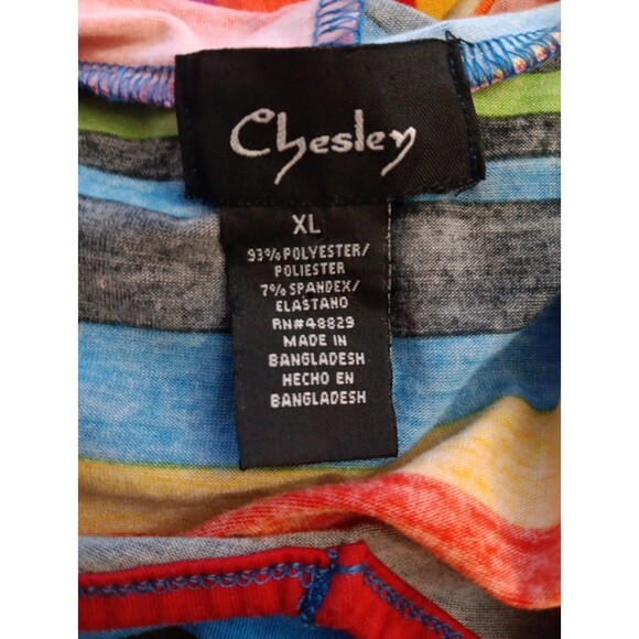 Chesley Rainbow Colored Striped Hooded Asymmetric Tank Dress Jr. XL - Picture 5 of 5